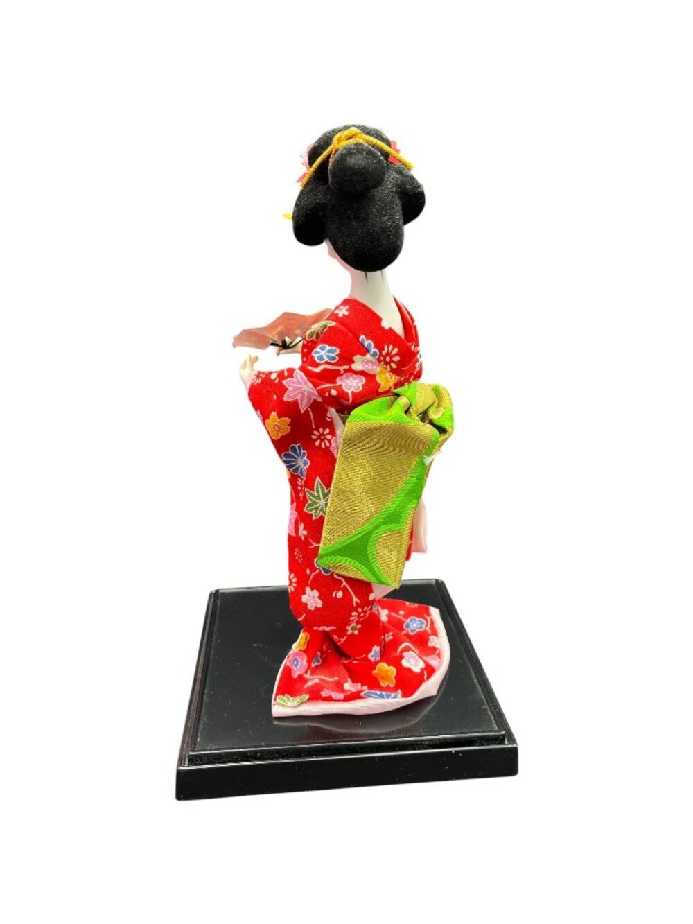 Vintage Japanese Geisha Doll Red Floral Kimono Figurine Japan - Picture 5 of 10